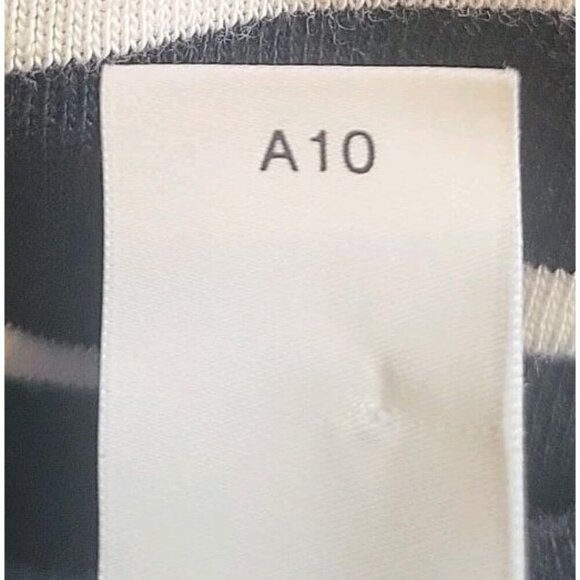 H&M European Cotton Jumper Striped Black White Gold Button Sweater Size L Womens - Picture 9 of 9